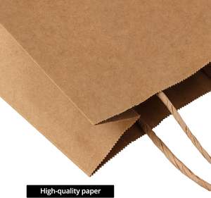 Eco Friendly Biodegradable Custom Printed Coffee Shop Bakery Packing Fast Food Takeaway Gift Premium Kraft Paper Bag - Product Image 3
