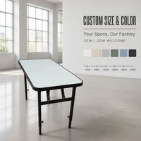 Table de stand d'exposition pliable à hauteur réglable avec plateau blanc, vente directe usine, taille et couleur personnalisables