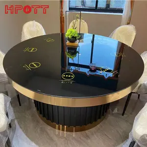 Table de salle à manger moderne sans fumée Hot Pot intégrée pour 8 personnes