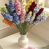 YOPIN-8112 Bunga Hyacinth Delphinium Buatan Multi-warna 2 Kepala Bunga Sutra untuk Pesta Pernikahan Rumah Dalam Ruangan Luar Ruangan Natal