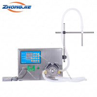 Zhongjie 200ml Remplisseuse automatique haute précision à tête unique pour eau, huile, lotion et savon liquide, machine portable pour aliments/boissons