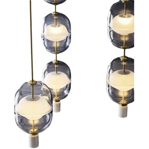 Lámpara de Araña de Vidrio de Diseño Nórdico Creativo para Restaurante, Iluminación Posmoderna para Vestíbulo, Barra, Escalera, Accesorios de Iluminación para Habitación - Product Image 1