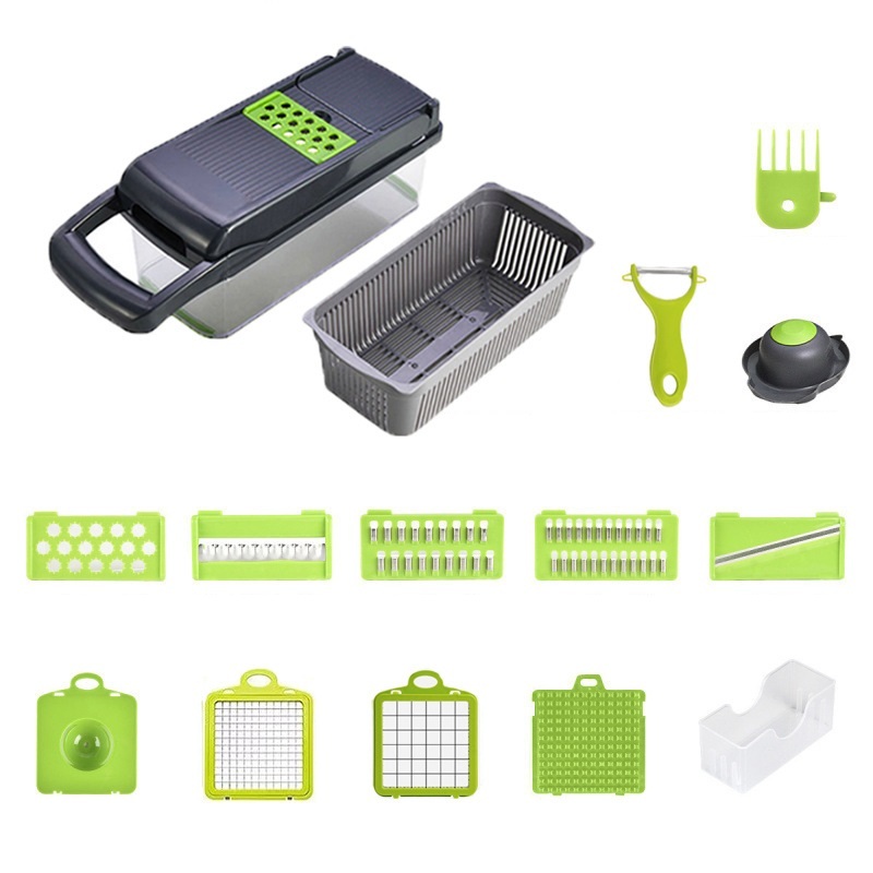 Ensemble vert-16 pièces (5 couteaux+11 couteaux)