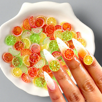 30 stuks/zak Nieuwe Aanwinst Nageldecoratie Zomer IJs-Transparant Frisse Citroenschijfjes Fruit Hars Gemengde Verpakking Decoraties