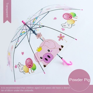 Paraguas transparente automático para niños de 19 pulgadas al por mayor de fábrica con costillas de 8K y mango de EVA con diseño de dibujos animados - Product Image 6