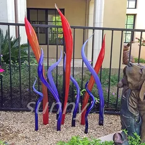 고급 정원 동상 야외 장식 현대 큰 예술 100% 수제 무라노 유리 조각