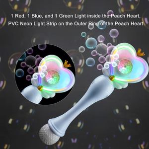 Trending Products Light up 10 Holes Heart Neon Bubble Automatic <b>Wand</b> Kids Birthday Party Parent-child Interactive Bubble Tools - Product Image 4