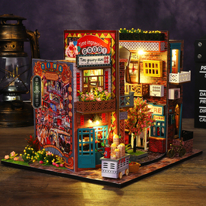 Nouveau Kit DIY de Niche à Livres en Bois Vintage « Allée de Shanghai », Modèle Puzzle 3D avec Éclairage LED, <span class=keywords><strong>D</strong></span>écoration Artisanale Faite à la Main pour la Maison, Cadeau - Product Image 5