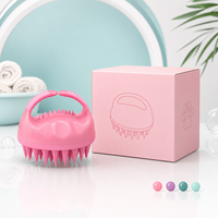 Brosse de massage pour animaux de compagnie en silicone et ABS, double poignée, pour le toilettage des chats et des chiens, emballage personnalisé, fournitures de nettoyage pour animaux de compagnie, vente en gros
