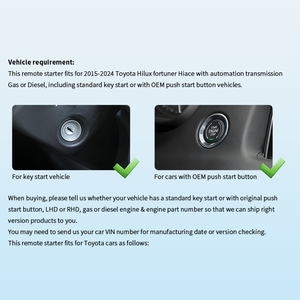 Bộ khởi động từ xa bằng chìa khóa thông minh EASYGUARD Plug Play, phù hợp với Toyota Hilux 2015-2024 có nút khởi động bằng nhấn OEM, hộp số tự động - Product Image 3