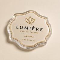 Autocollant dôme personnalisé en PVC 3D avec résine époxy cristalline, étiquette transparente en caoutchouc souple, badge logo pour la décoration d'emballages de flacons de parfum