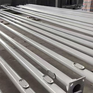 Thân thiện với môi năng lượng mặt trời ánh sáng đường phố cực 6 mét 8 mét <span class=keywords><strong>10</strong></span> mét đơn đôi cánh tay thép Vật liệu LED nguồn ánh sáng đường vuông - Product Image 1