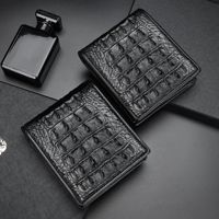 Dompet Kulit Buaya Pria, Dompet Koin Kulit Asli, Dompet Pendek Pria, Tempat Kartu Bisnis Kasual