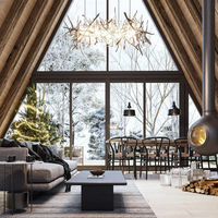 Vente chaude Quacent De Luxe Sips A-Frame Villa Basse Maison Modulaire Isolée À La Chaleur Préfabriquée Petite Maison Triangle Pour Appartement Pref
