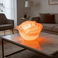 Lanterne rose lumineuse, décoration de bar, lampe de table de club, lampes de nuit colorées RGBW, motif de rose illuminé, lumière