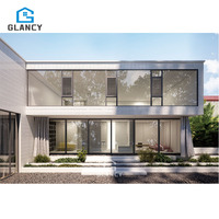 Ventanas de Aluminio Negro con Rejillas Verticales Abatibles, Aislamiento Térmico, Impermeables, Resistentes al Fuego, para Dormitorio, Sala de Estar, Villa