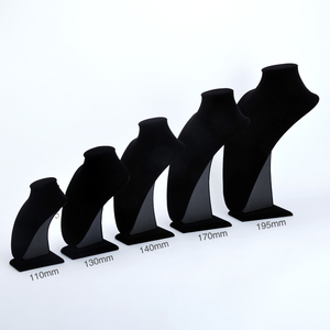 Tùy chỉnh kích thước thực tế đẹp mannequin nửa đầu nữ cao sang trọng thời trang nhung đồ trang sức Giới thiệu vòng cổ đứng hiển thị - Product Image 3
