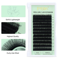 Extensions de cils EMEDA 0.07 en rouleau de laine, aspect naturel, en laine PBT coréenne, bouclées, effet ondulé, vente en gros