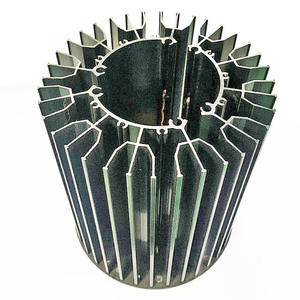 定制设计压铸冷锻数控加工灯发光二极管打火机散热器铜管铝翅片黑色阳极氧化 - Product Image 2