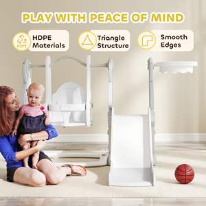 Perlengkapan Bermain Anak Luar Ruangan Perosotan Plastik dan Ayunan Perosotan Set Peralatan Bermain Dalam Ruangan untuk Bayi dan Anak-Anak - Product Image 6