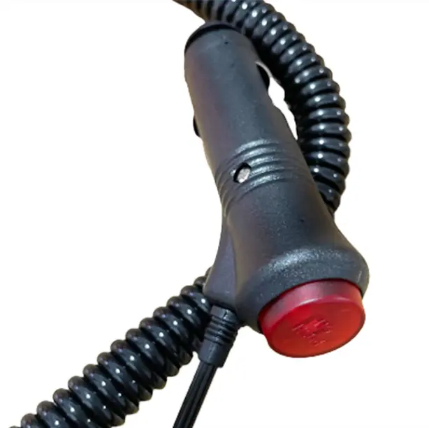 Red Tail Switch Car Cigarette Lighter with 1-25A Fuse and PVC Insulation Extension Cord Car Charger Straight Cable Wire