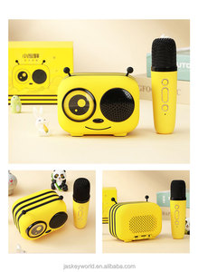 Âm Thanh Phim Hoạt Hình Loa Âm Nhạc Không Dây Mini <span class=keywords><strong>Bee</strong></span> Shape Retro Mini Không Dây Karaoke Đảng Loa Với Microphone - Product Image 5