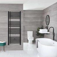 Sèche-serviettes chauffant à l'eau en métal chromé blanc ou noir, radiateur chauffe-serviettes à eau