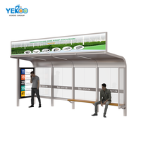 Abri de bus moderne en verre sur mesure, alimenté à l'énergie solaire, éco-responsable, avec éclairage LED, mobilier urbain étanche pour la construction routière municipale