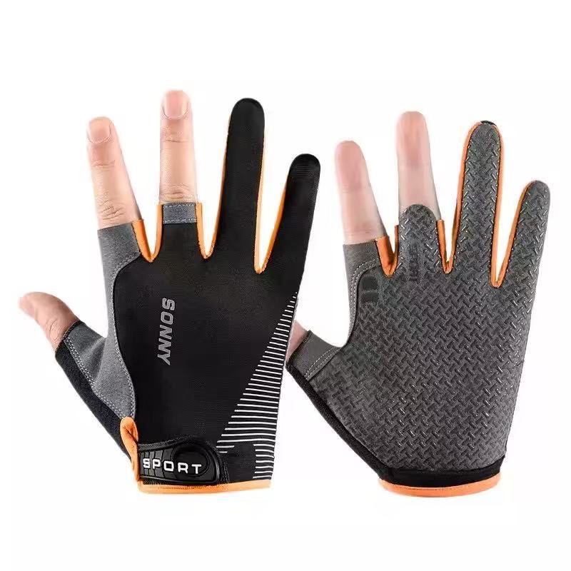 Soie glacée, fuite ultrafine, trois doigts, noir orange