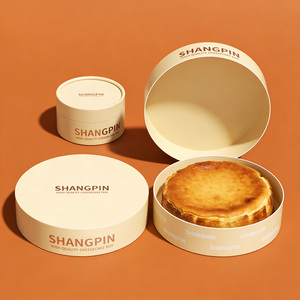 Cilindro de Papel Kraft para Alimentos, Personalizado <span class=keywords><strong>al</strong></span> por Mayor, para Empacar Pasteles, Postres, Caja de Cartón Cilíndrica, Envase para Pastel de Queso - Product Image 3