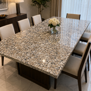 Plan de travail en granit poli G635V, comptoir en marbre artificiel beige brun noir moucheté, découpé sur mesure pour cuisine et hôtel - Product Image 1