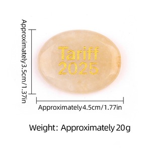 <strong>Yellow</strong> <strong>Jade</strong> <strong>Stone</strong> Engraved Oval Shape Carved Tariff 2025 Palm Worry <strong>Stone</strong> Meditative Thinking - Product Image 4