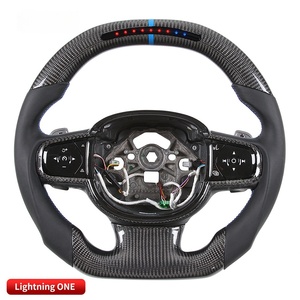 Volant de direction en fibre de carbone véritable à commande par application LED, très vendu, pour <span class=keywords><strong>Volvo</strong></span> <span class=keywords><strong>XC40</strong></span> XC60 2018-2021, style sport - Product Image 4