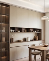 Aparador Moderno de Madera para Sala de Estar, Personalizado, con Iluminación LED, Marco de Aluminio y Puerta de Vidrio, Venta Caliente del Fabricante