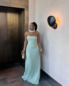 Robe Chic Femme 2025 Sans Bretelles Plissée Sexy Robe de Soirée Robes d'Été Élégante sans Dos pour Fête - Product Image 6