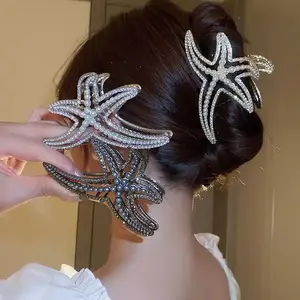 海星发夹珍珠发夹新娘发饰水钻珍珠发夹女式发片