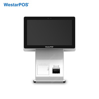 Systèmes de point de vente WestarPOS CRS001 avec grand écran de 24 pouces pour les magasins de détail ou les vitrines, imprimante et scanner intégrés sous Android