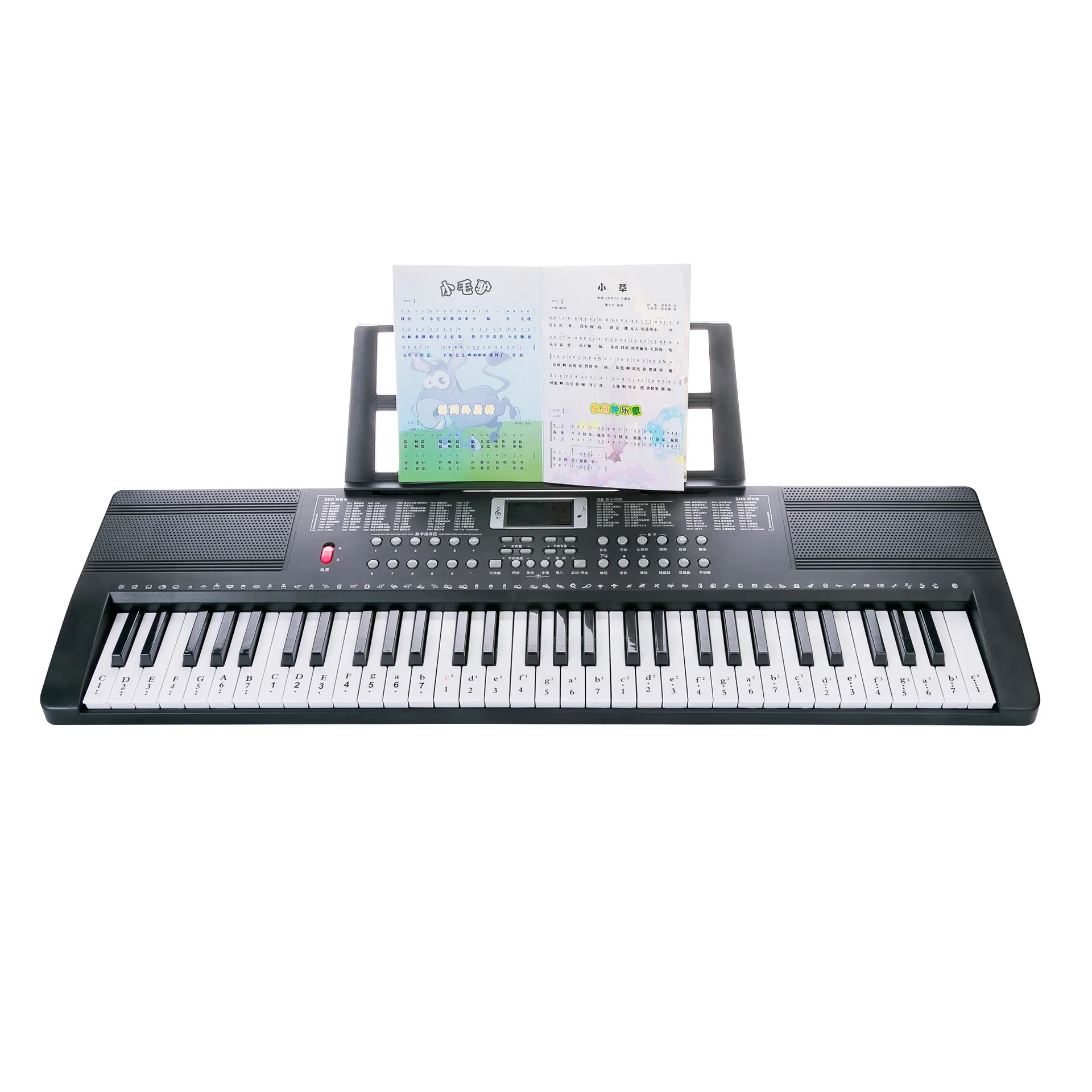 HUASHENG Keyboard Piano Listrik 61 Tombol Alat Musik Fungsi Pengajaran Output Input Audio Organ Listrik