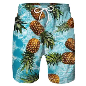 पुरुषों समुद्र तट शॉर्ट्स घुटने लंबाई फल प्रिंट बोर्ड शॉर्ट्स आकस्मिक दैनिक चड्डी त्वरित सूखी पुरुषों तैरना शॉर्ट्स शिकन मुक्त समुद्र तट पजामा