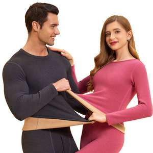 Set di Intimo <span class=keywords><strong>Termico</strong></span> in Poliestere Personalizzato per Uomo e <span class=keywords><strong>Donna</strong></span>, Maglia e Pantaloni Termici Autunnali, Fodera Spazzolata - Product Image 1