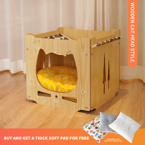 Großhandel moderne <span class=keywords><strong>Indoor</strong></span> Holz Haustier häuser DIY Multilayer Cat & <span class=keywords><strong>Dog</strong></span> Villa Kleintier käfige Möbel - Product Image 3