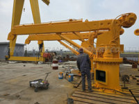 Mini-grue de pont marine électrique hydraulique télescopique pliable à flèche articulée de 5 tonnes, 4-12 m, pour levage de navires et pêche