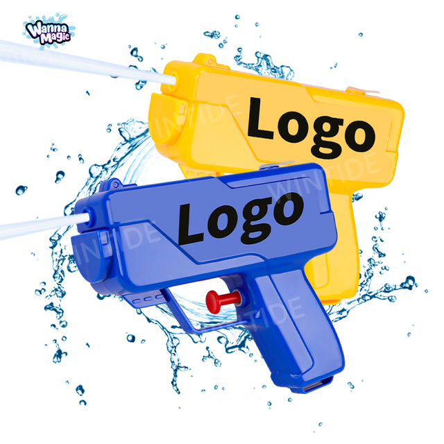 Wanna Magic ODM/OEM Custom LOGO Cheap 12CM Plastic Pump up Water Squirt Guns Outdoor Party Toys for Kids