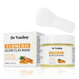 Wholesale Private Label Glycerin Turmeric Clay Mask Hyaluronic acid Turmeric Clay Mask Vitamin E Turmeric Clay Mask