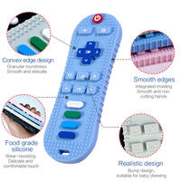 Mordedor de Silicona de Grado Alimenticio, Ecológico, Libre de BPA, con Forma de Control Remoto de TV, Moldeado por Compresión con Diseño Personalizado, Apto para Bebés
