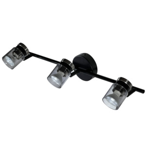 <span class=keywords><strong>Ampoule</strong></span> <span class=keywords><strong>LED</strong></span> à rail fixe à 3 lumières de style européen simple Spots en verre gris fumée avec <span class=keywords><strong>GU10</strong></span> pour la décoration intérieure - Product Image 3