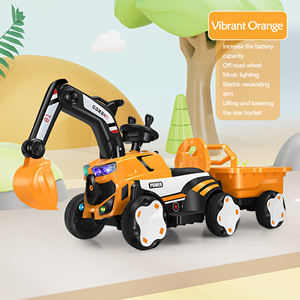 Vehículo de Construcción Multifuncional para Niños - <span class=keywords><strong>Tractor</strong></span> Montable con Barra de Remolque y Brazo Excavador, Batería de 6V para Niños de 3 a 8 Años - Product Image 5