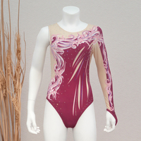 Justaucorps de gymnastique de ballet pour filles brillantes à paillettes Spandex Nylon Coton Sublimation Technology Print Dancewear