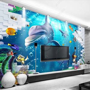 <span class=keywords><strong>Papel</strong></span> Tapiz Adhesivo 3D para Pared con Diseño de Mundo Submarino Azul, Océano para Habitación <span class=keywords><strong>Infantil</strong></span> - Product Image 3