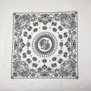 Promozione all'ingrosso In magazzino Design popolare bianco nero Multi copricapo sciarpa quadrata di cotone stupefacente bandane alla moda - Product Image 3